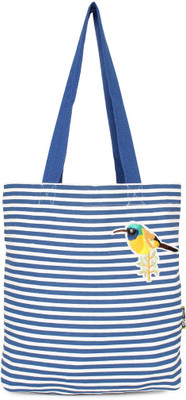 

Kanvas Katha Tote(Blue, White)