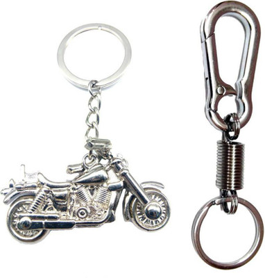 

SALEBOX Harley Divasion 3D Metal Key Chain With Spring Hook Locking Key Chain Combo Key Chain