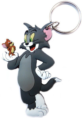 

Vaishnowhand Soft Rubber Toy keychain with Double sided Tom and Jerry design Key Chain