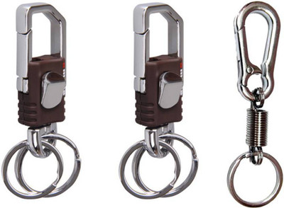 

SALEBOX Spring Hook Locking Metal Key Chain Pack of Three Key Chain