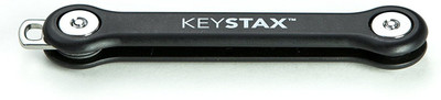 

keysmart KS301R KeyStax Compact Key Holder and Keychain Organizer Black (2-8 Keys) Key Chain