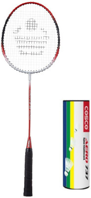 

Cosco Combo of Two - One 'Cb 88' Badminton Racket (Half Cover) and one Box of 'Aero 737' Nylon shuttle cock (Pack of 6) (Color on availability)- Badminton Kit