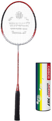 

Cosco Combo of Two - One 'Cb 88' Badminton Racket (Half Cover) and one Box of 'Aero 787' Nylon shuttle cock (Pack of 6) (Color on availability)- Badminton Kit