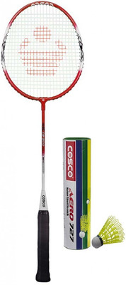 

Cosco Combo of Two- one 'CB 200 Power' Badminton racket and one Box 'Euro 727' shuttle cock (Pack of 6) (Color On Availability)- Badminton Kit