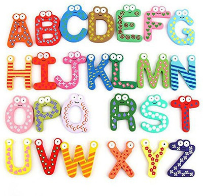 

Abaj Wooden A-Z Alphabet Letters Fridge Magnets Set of 26-(Multicolor)