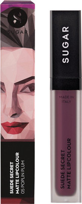 

Sugar Cosmetics Suede Secret Matte Lipcolour(Blackened Plum, 6 ml)