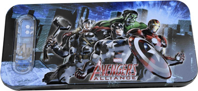 

13-HI-13 Cartoon Character Art Metal Pencil Box(Set of 1, Multicolor)