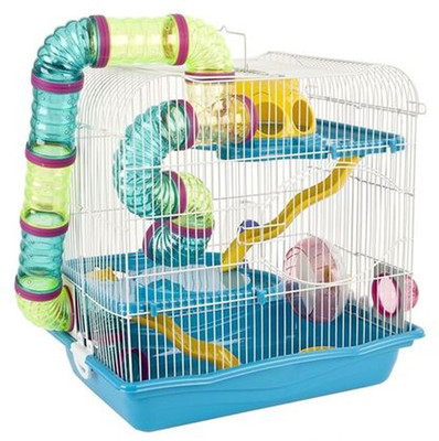 

Sage Square Playhouse/cage for Hamster/Dwarf/Gerbil/Mice-with Spare 2 Floors, Tunnel, Exercise Wheel, Water Bottle, Hide House & Food Tray Hamster, Chipmunk, Hedgehog, Mouse, Squirrel House