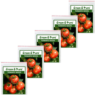 

Green and Pure High Yield Organic Vegetable Seeds - Tomato (Pack of 5) Seed(40 per packet)