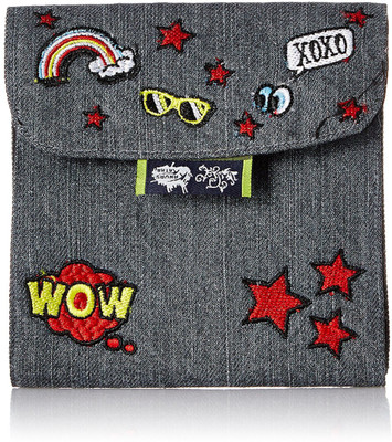 

Kanvas Katha Fashion Embroidered Denim Sanitary Pouch Pouch(Grey)
