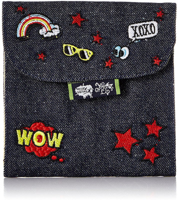 Kanvas Katha Fashion Embroidered Denim Sanitary Pouch Pouch(Blue)