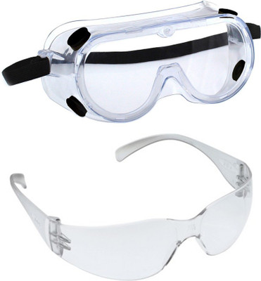 

Vezual 3M 1621 (1 Qty) Chemical Splash Goggles & 3M 11850 VIRTUA IN (1 Qty) Unisex Eye Wear Power Tool, Laboratory, Wood-working Safety Goggle(Free-size)