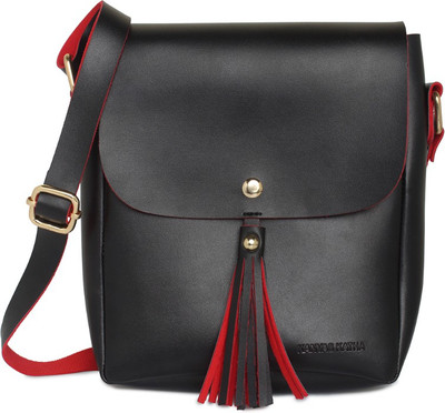

Kanvas Katha Women Casual Black PU Sling Bag