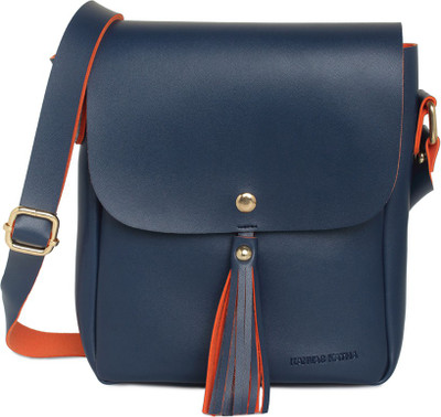 

Kanvas Katha Women Casual Blue PU Sling Bag