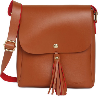 

Kanvas Katha Women Casual Tan PU Sling Bag