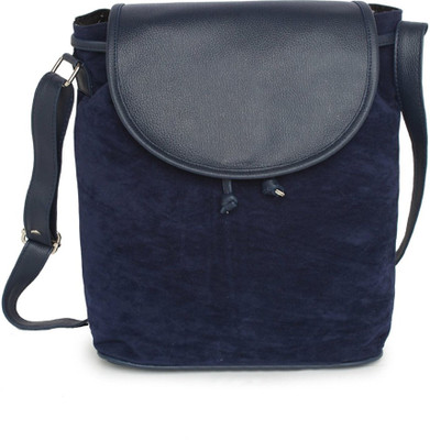 

Kanvas Katha Women Casual Blue Velvet Sling Bag
