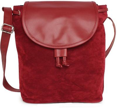 

Kanvas Katha Women Casual Red Velvet Sling Bag