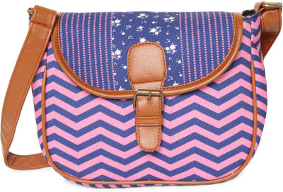 

Kanvas Katha Women Casual Blue, Pink Canvas Sling Bag