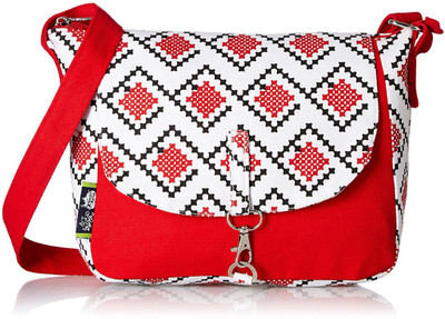 

Kanvas Katha Women Casual Red Cotton, Canvas Sling Bag
