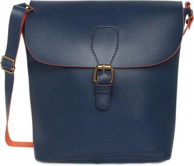 

Kanvas Katha Women Casual Blue PU Sling Bag
