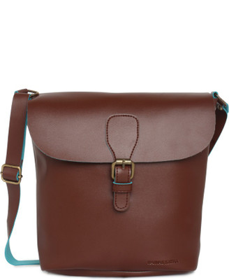 

Kanvas Katha Women Casual Brown PU Sling Bag