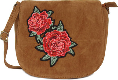 

Kanvas Katha Women Casual Tan Velvet Sling Bag
