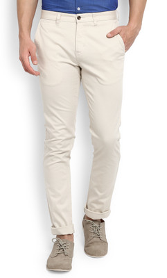 55 Off On John Miller Slim Fit Men S Cream Trousers On Flipkart