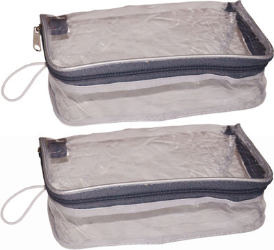 

ABHINIDI Pack of 2 transparent cosmetic bag bridal organizer jewellry srorage vanity box Jewellery Vanity Box(Transparent)