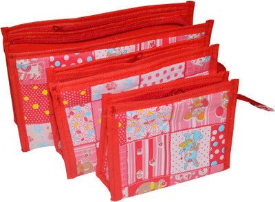 

ABHINIDI Pack of 1 cosmetic bag bridal organizer jewellry srorage vanity box-set of 3 Jewellery Vanity Box(Red)