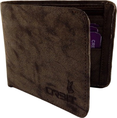 

Orbit Men Brown Genuine Leather, Fabric Wallet(4 Card Slots)