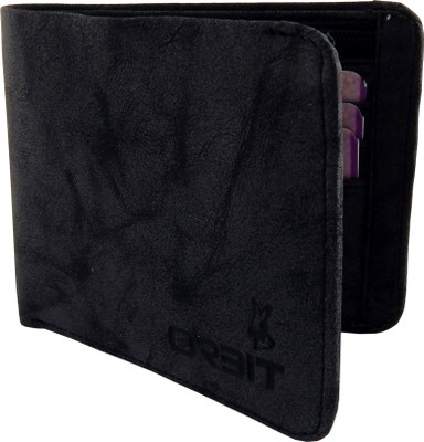 

Orbit Men Black Genuine Leather, Fabric Wallet(4 Card Slots)