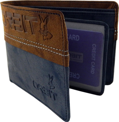 

Orbit Men Blue Genuine Leather, Fabric Wallet(5 Card Slots)