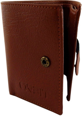 

Orbit Men Khaki Genuine Leather, Fabric Wallet(4 Card Slots), Rust