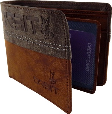 

Orbit Men Khaki Genuine Leather, Fabric Wallet(5 Card Slots), Rust