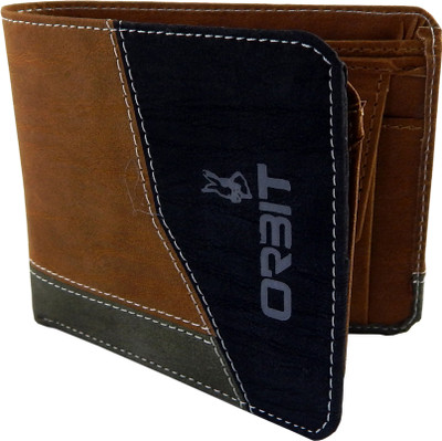 

Orbit Men Khaki Genuine Leather, Fabric Wallet(5 Card Slots), Rust