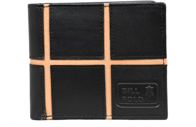 

Bill Fold Men Black Genuine Leather Wallet(4 Card Slots)