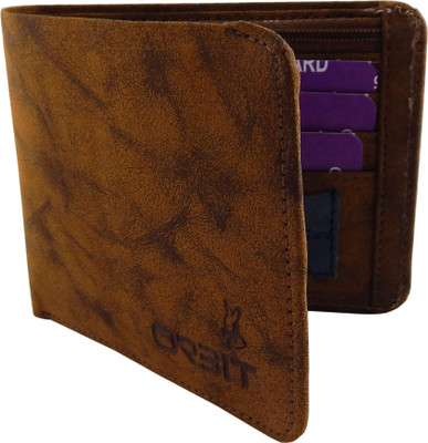 

Orbit Men Khaki Genuine Leather, Fabric Wallet(4 Card Slots), Rust