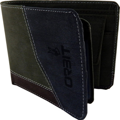 

Orbit Men Green Genuine Leather, Fabric Wallet(5 Card Slots)