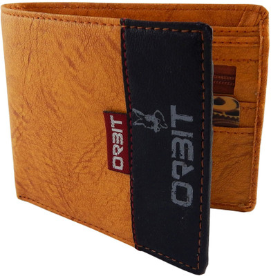 

Orbit Men Tan Genuine Leather, Fabric Wallet(4 Card Slots)