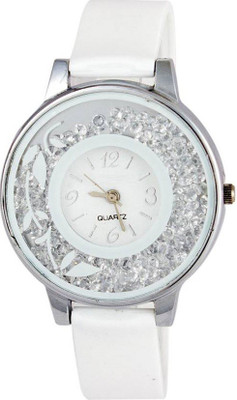 

Varni Retail Pretty Movable Diamond Pandadi Print Dial White Strap Girls Watch For Women Watch - For Women