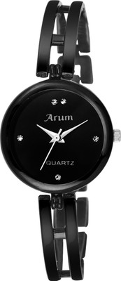 

Arum ASWW-013 New Collection Black Round Shaped Dial Metal Strap Watch - For Women
