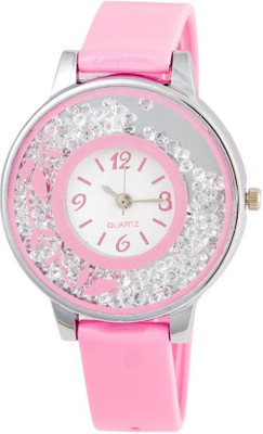

Varni Retail Stunning Movable Diamond Pandadi Print Dial Pink Strap Girls Watch For Women Watch - For Women