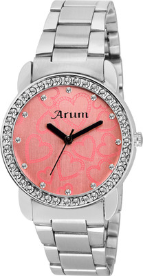 

Arum ASWW-021 Pink Round Dial Stainless Steel Strap Watch - For Women