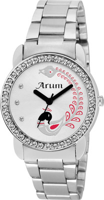 Arum ASWW-024 Silver Round Dial Stainless Steel Strap Fashion Watch - For Women