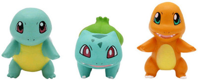 

Toy Mela 3 Pcs Pokemon Go Bulbasaur, Charmander, Squirtle Tiny Action Figure Set 2-3cms for collection and decorative model gardens(Multicolor)