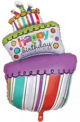 

ROCK THE PARTY Printed BDAY CAKE Balloon(Multicolor, Pack of 1)