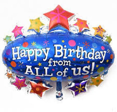 

ROCK THE PARTY Printed Giant “Happy Birthday from All of Us” Foil Balloon Balloon(Multicolor, Pack of 1)