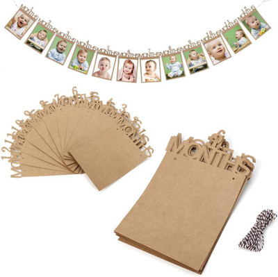 

PartyManiacs Month Photo Frame Banner Banner(2 ft, Pack of 12)