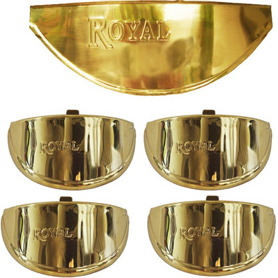 ALMOS Bullet Motorcycle Brass Head Light Shade & Indicator Shade Set Bike Headlight Grill(Gold)