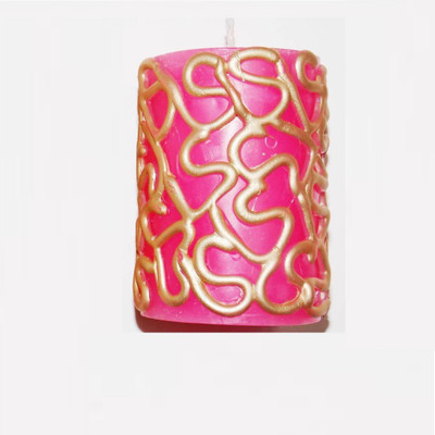 

Decore Craft Pack Of 1 Light Pink Pillar Candle With Design On It Candle Pink Pillar Candle Candle(Red, Pack of 1)